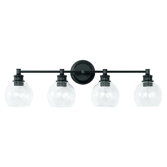 Promo โจ Capital Lighting Mid-Century 32-inch 4-light Bath/ Vanity Fixture W/ Clear Glass Polished Nickel ๐ 5 Promo โจ Capital Lighting Mid-Century 32-inch 4-light Bath/ Vanity Fixture W/ Clear Glass Polished Nickel ๐ - Image 5