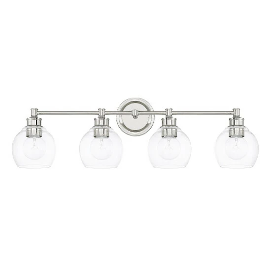 Promo โจ Capital Lighting Mid-Century 32-inch 4-light Bath/ Vanity Fixture W/ Clear Glass Polished Nickel ๐ 6 Promo โจ Capital Lighting Mid-Century 32-inch 4-light Bath/ Vanity Fixture W/ Clear Glass Polished Nickel ๐ - Image 6