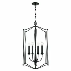Brand new ๐ Capital Lighting Bentley 19" 4-light Black Iron Foyer Pendant โ๏ธ
