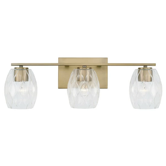 Hot Sale 🧨 Capital Lighting Lucas 3-light Bath/ Vanity Fixture W/ Wavy Embossed Glass Brushed Nickel ✔️ 2 Hot Sale 🧨 Capital Lighting Lucas 3-light Bath/ Vanity Fixture W/ Wavy Embossed Glass Brushed Nickel ✔️ - Image 2