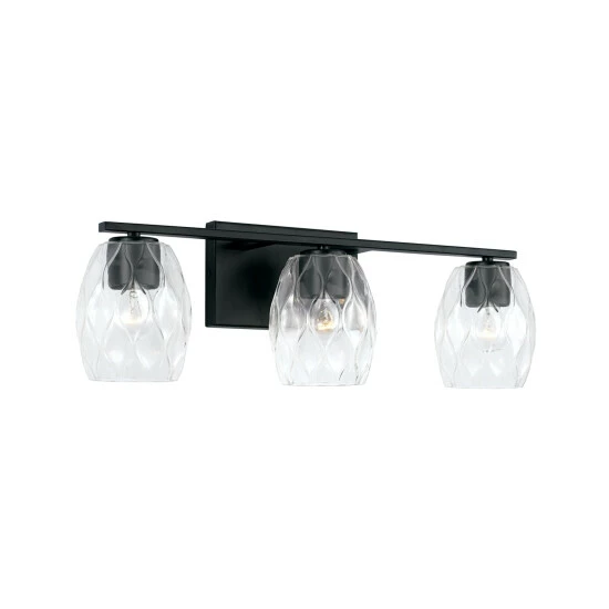 Hot Sale 🧨 Capital Lighting Lucas 3-light Bath/ Vanity Fixture W/ Wavy Embossed Glass Brushed Nickel ✔️ 5 Hot Sale 🧨 Capital Lighting Lucas 3-light Bath/ Vanity Fixture W/ Wavy Embossed Glass Brushed Nickel ✔️ - Image 5
