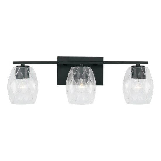 Hot Sale 🧨 Capital Lighting Lucas 3-light Bath/ Vanity Fixture W/ Wavy Embossed Glass Brushed Nickel ✔️ 6 Hot Sale 🧨 Capital Lighting Lucas 3-light Bath/ Vanity Fixture W/ Wavy Embossed Glass Brushed Nickel ✔️ - Image 6