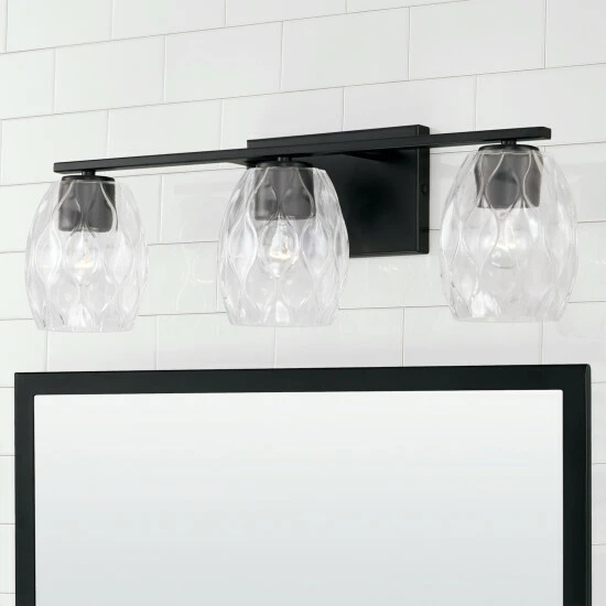 Hot Sale 🧨 Capital Lighting Lucas 3-light Bath/ Vanity Fixture W/ Wavy Embossed Glass Brushed Nickel ✔️ 7 Hot Sale 🧨 Capital Lighting Lucas 3-light Bath/ Vanity Fixture W/ Wavy Embossed Glass Brushed Nickel ✔️ - Image 7