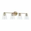 Hot Sale 😀 Capital Lighting Baker 4-light Bath/ Vanity Fixture W/ Clear Seeded Glass Brushed Nickel 🔔