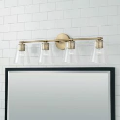 Hot Sale 😀 Capital Lighting Baker 4-light Bath/ Vanity Fixture W/ Clear Seeded Glass Brushed Nickel 🔔 -Capital Lighting Shop unnamed file 564