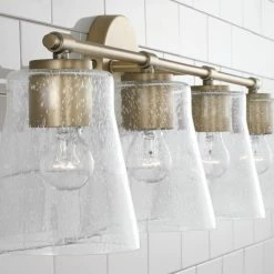 Hot Sale 😀 Capital Lighting Baker 4-light Bath/ Vanity Fixture W/ Clear Seeded Glass Brushed Nickel 🔔 -Capital Lighting Shop unnamed file 565