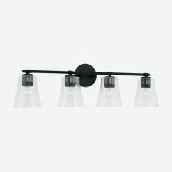 Hot Sale 😀 Capital Lighting Baker 4-light Bath/ Vanity Fixture W/ Clear Seeded Glass Brushed Nickel 🔔 -Capital Lighting Shop unnamed file 566