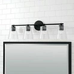 Hot Sale 😀 Capital Lighting Baker 4-light Bath/ Vanity Fixture W/ Clear Seeded Glass Brushed Nickel 🔔 -Capital Lighting Shop unnamed file 568