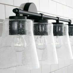 Hot Sale 😀 Capital Lighting Baker 4-light Bath/ Vanity Fixture W/ Clear Seeded Glass Brushed Nickel 🔔 -Capital Lighting Shop unnamed file 569