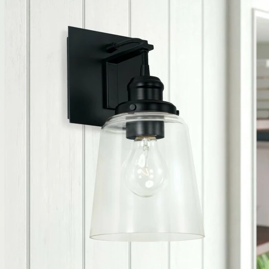 Outlet โจ Capital Lighting Urban 1-light Wall Sconce W/ Clear Glass Matte Black ๐ 5 Outlet โจ Capital Lighting Urban 1-light Wall Sconce W/ Clear Glass Matte Black ๐ - Image 5