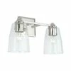 Buy 🔔 Capital Lighting Laurent Polished Nickel Bath/ Vanity Fixture W/ Clear Glass & Crystal Finials 🛒