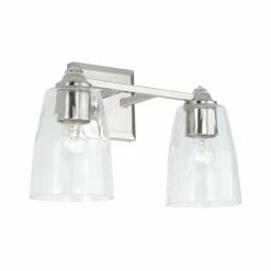 Buy 🔔 Capital Lighting Laurent Polished Nickel Bath/ Vanity Fixture W/ Clear Glass & Crystal Finials 🛒