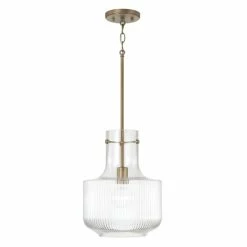 Wholesale ✔️ Capital Lighting Nyla 1-light Pendant W/ Clear Fluted Glass Polished Nickel ⌛