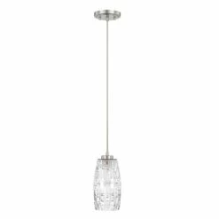 Brand new 🎉 Capital Lighting 1-light Brushed Nickel Pendant With Embossed Glass Shade - Brushed Nickel ✨