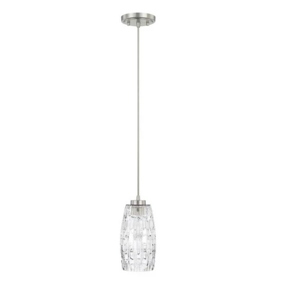Brand new ๐ Capital Lighting 1-light Brushed Nickel Pendant With Embossed Glass Shade - Brushed Nickel โจ 1 Brand new ๐ Capital Lighting 1-light Brushed Nickel Pendant With Embossed Glass Shade - Brushed Nickel โจ