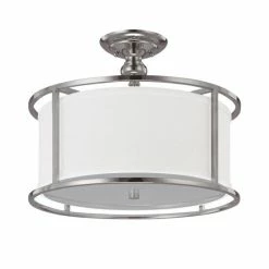 Discount 🛒 Capital Lighting Midtown 3-light Polished Nickel Semi-Flush Mount - Polished Nickel - Polished Nickel 🎁