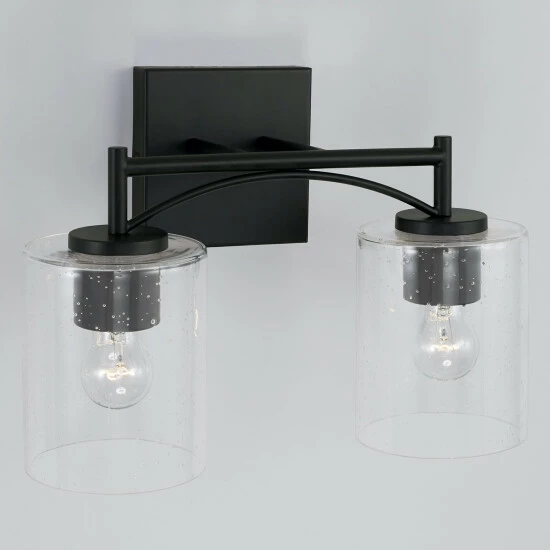 Best deal ๐ Capital Lighting Peyton Matte Black Bath/ Vanity Fixture W/ Clear Seeded Glass ๐ 2 Best deal ๐ Capital Lighting Peyton Matte Black Bath/ Vanity Fixture W/ Clear Seeded Glass ๐ - Image 2