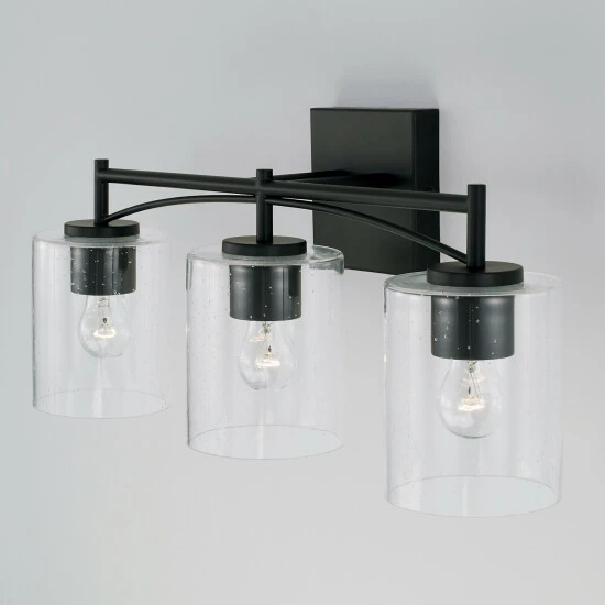 Best deal ๐ Capital Lighting Peyton Matte Black Bath/ Vanity Fixture W/ Clear Seeded Glass ๐ 6 Best deal ๐ Capital Lighting Peyton Matte Black Bath/ Vanity Fixture W/ Clear Seeded Glass ๐ - Image 6
