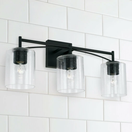 Best deal ๐ Capital Lighting Peyton Matte Black Bath/ Vanity Fixture W/ Clear Seeded Glass ๐ 7 Best deal ๐ Capital Lighting Peyton Matte Black Bath/ Vanity Fixture W/ Clear Seeded Glass ๐ - Image 7