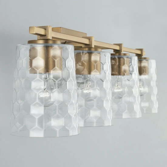 Top 10 🧨 Capital Lighting 4-light 32.75-inch Bath/ Vanity Fixture W/ Clear Honeycomb Glass Aged Brass ⭐ 2 Top 10 🧨 Capital Lighting 4-light 32.75-inch Bath/ Vanity Fixture W/ Clear Honeycomb Glass Aged Brass ⭐ - Image 2
