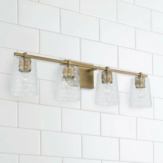 Top 10 🧨 Capital Lighting 4-light 32.75-inch Bath/ Vanity Fixture W/ Clear Honeycomb Glass Aged Brass ⭐ 3 Top 10 🧨 Capital Lighting 4-light 32.75-inch Bath/ Vanity Fixture W/ Clear Honeycomb Glass Aged Brass ⭐ - Image 3