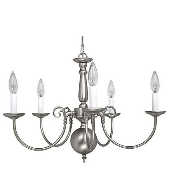 Brand new โ๏ธ Capital Lighting Traditional Williamsburg Style 5-light Matte Nickel Chandelier ๐ 1 Brand new โ๏ธ Capital Lighting Traditional Williamsburg Style 5-light Matte Nickel Chandelier ๐