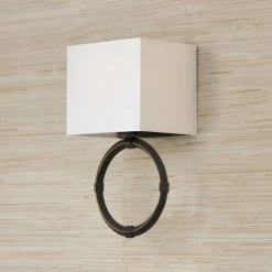 Best Sale 🌟 Capital Lighting Ogden 1-light Brushed Black Iron Wall Sconce W/ Rectangular White Fabric Bolt-On Shade ✨ -Capital Lighting Shop unnamed file 670