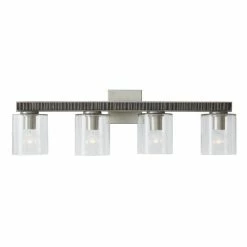 New 🔔 Capital Lighting Sawyer 4-light Carbon Grey/ Matte Nickel Bath/ Vanity Fixture 😀