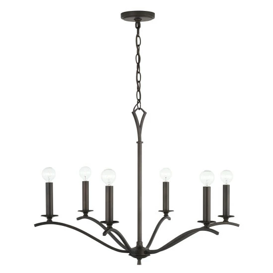 Hot Sale ⭐ Capital Lighting Jaymes 29.75" 6-light Old Bronze Chandelier 🤩 2 Hot Sale ⭐ Capital Lighting Jaymes 29.75" 6-light Old Bronze Chandelier 🤩 - Image 2