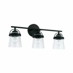 Deals 🌟 Capital Lighting Madison 3-light Bath/ Vanity Fixture W/ Clear Seeded Glass Matte Black 😉 -Capital Lighting Shop unnamed file 717