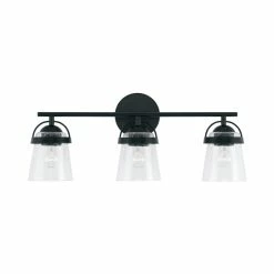 Deals 🌟 Capital Lighting Madison 3-light Bath/ Vanity Fixture W/ Clear Seeded Glass Matte Black 😉 -Capital Lighting Shop unnamed file 718