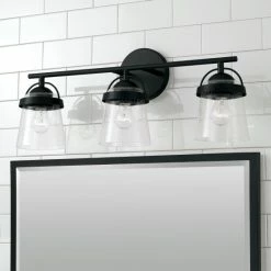 Deals 🌟 Capital Lighting Madison 3-light Bath/ Vanity Fixture W/ Clear Seeded Glass Matte Black 😉 -Capital Lighting Shop unnamed file 719