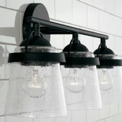 Deals 🌟 Capital Lighting Madison 3-light Bath/ Vanity Fixture W/ Clear Seeded Glass Matte Black 😉 -Capital Lighting Shop unnamed file 720