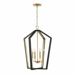 Best reviews of 🌟 Capital Lighting Maren 4-light Pendant W/ Handcrafted Mango Wood Flat White/ Matte Brass 💯