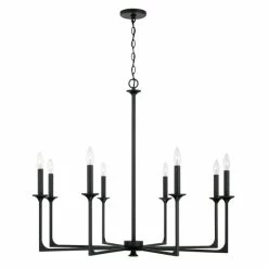 Best Sale ✔️ Capital Lighting Clint 37.75" 8-light Black Iron Chandelier ❤️