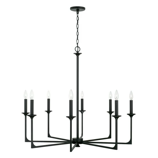 Best Sale ✔️ Capital Lighting Clint 37.75" 8-light Black Iron Chandelier ❤️ 2 Best Sale ✔️ Capital Lighting Clint 37.75" 8-light Black Iron Chandelier ❤️ - Image 2