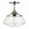 Cheapest ⭐ Capital Lighting Retro School House 1-light Polished Nickel Flush Mount - Polished Nickel - Polished Nickel 🎁