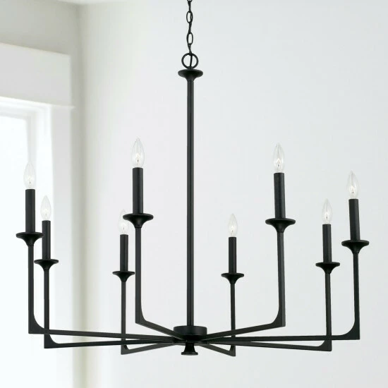Best Sale ✔️ Capital Lighting Clint 37.75" 8-light Black Iron Chandelier ❤️ 4 Best Sale ✔️ Capital Lighting Clint 37.75" 8-light Black Iron Chandelier ❤️ - Image 4