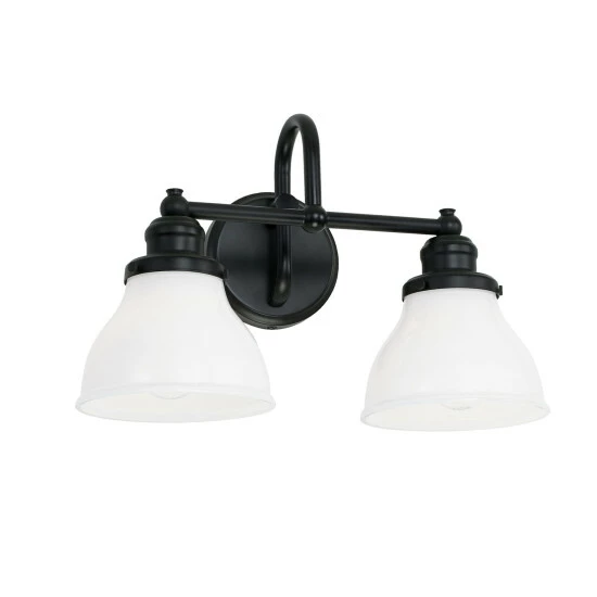 Cheapest ๐ Capital Lighting Baxter 2-light Bath/Vanity Light W/ Milk Glass Matte Black ๐ 2 Cheapest ๐ Capital Lighting Baxter 2-light Bath/Vanity Light W/ Milk Glass Matte Black ๐ - Image 2