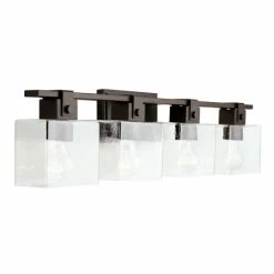 Cheapest 👍 Capital Lighting Graham 4-light Oil Rubbed Bronze Bath/ Vanity Fixture W/ Clear Seeded Glass 🔥