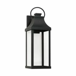 Best Pirce 😍 Capital Lighting Bradford Outdoor 1-light Medium LED Wall Lantern W/ Clear Glass Black ✔️