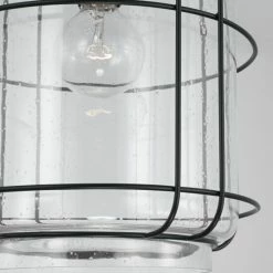 Brand new 🎉 Capital Lighting Harmon 12" 1-light Matte Black Pendant W/ Clear Seeded Glass & Outer Cage 😀 -Capital Lighting Shop unnamed file 824