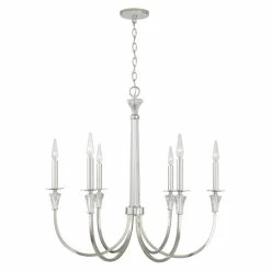 Capital Lighting Shop 19 Best Sale ๐ Capital Lighting Laurent 30" 6-light Polished Nickel Chandelier W/ Crystal Column & Bobeches ๐