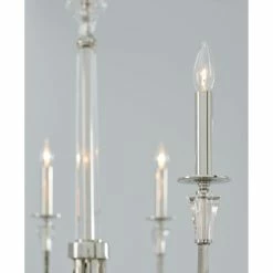 Best Sale 😀 Capital Lighting Laurent 30" 6-light Polished Nickel Chandelier W/ Crystal Column & Bobeches 👏 -Capital Lighting Shop unnamed file 848