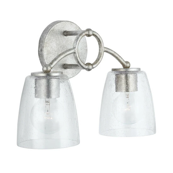 Promo ๐ Capital Lighting Oran 2-light Antique Silver Bath/ Vanity Fixture W/ Clear Seeded Glass ๐ 1 Promo ๐ Capital Lighting Oran 2-light Antique Silver Bath/ Vanity Fixture W/ Clear Seeded Glass ๐