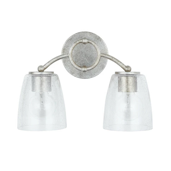 Promo ๐ Capital Lighting Oran 2-light Antique Silver Bath/ Vanity Fixture W/ Clear Seeded Glass ๐ 3 Promo ๐ Capital Lighting Oran 2-light Antique Silver Bath/ Vanity Fixture W/ Clear Seeded Glass ๐ - Image 3