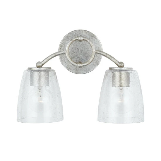 Promo ๐ Capital Lighting Oran 2-light Antique Silver Bath/ Vanity Fixture W/ Clear Seeded Glass ๐ 4 Promo ๐ Capital Lighting Oran 2-light Antique Silver Bath/ Vanity Fixture W/ Clear Seeded Glass ๐ - Image 4