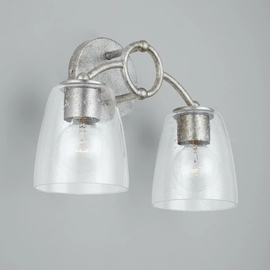 Promo ๐ Capital Lighting Oran 2-light Antique Silver Bath/ Vanity Fixture W/ Clear Seeded Glass ๐ 5 Promo ๐ Capital Lighting Oran 2-light Antique Silver Bath/ Vanity Fixture W/ Clear Seeded Glass ๐ - Image 5
