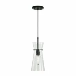 Deals ⌛ Capital Lighting 6" 1-light Pendant W/ Clear Half-Crackle Tapered Glass Polished Nickel 🧨 -Capital Lighting Shop unnamed file 883
