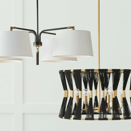 Deals ๐งจ Capital Lighting Bianca 24.5" 6-light Patinaed Brass/ Tapered String Pendant Patinaed Brass/ Black Rope ๐ 3 Deals ๐งจ Capital Lighting Bianca 24.5" 6-light Patinaed Brass/ Tapered String Pendant Patinaed Brass/ Black Rope ๐ - Image 3